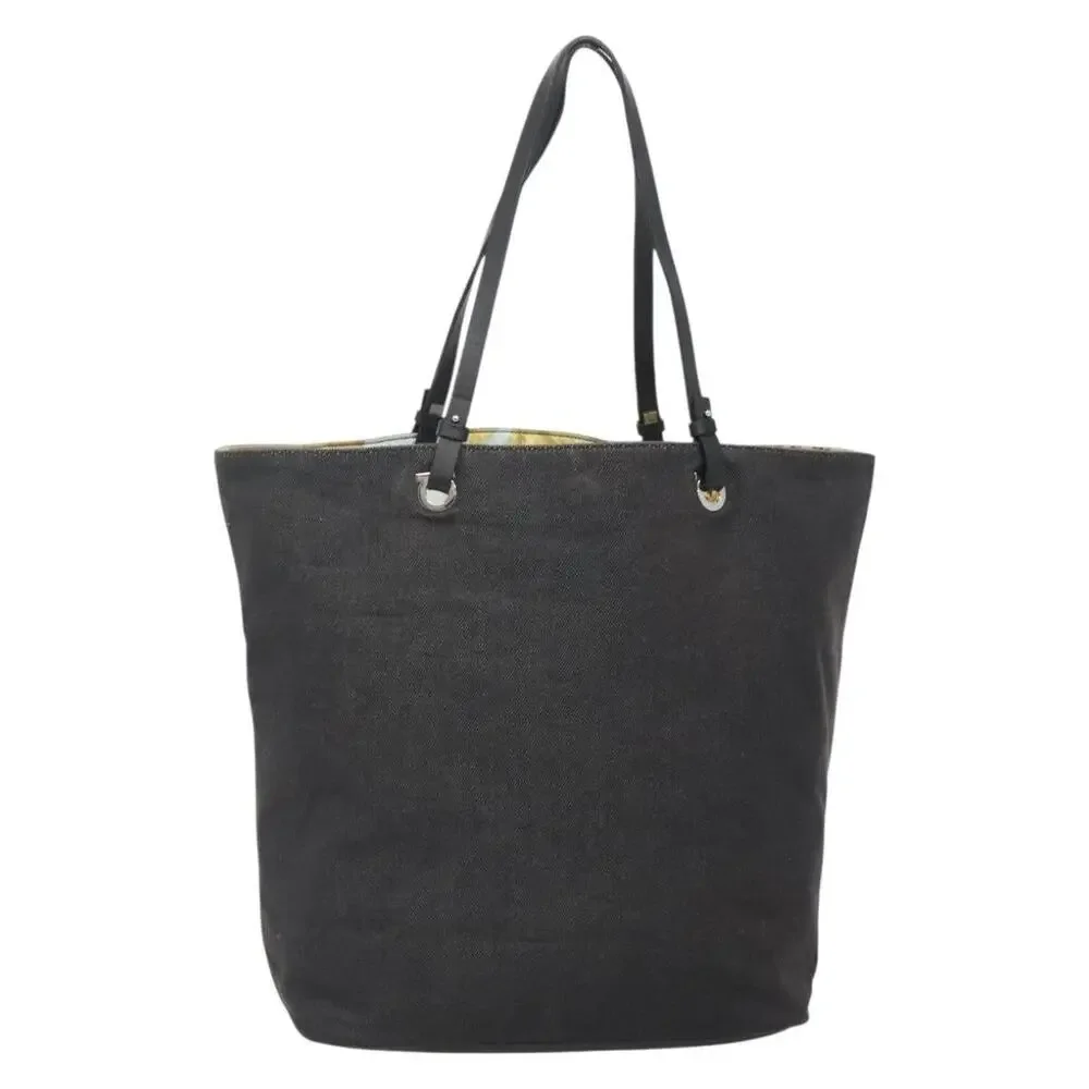 Salvatore Ferragamo Canvas Tote Bag Black